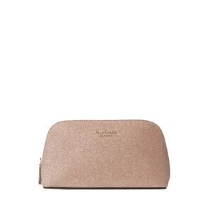 KATE SPATE COSMETIC CASE SHIMMY GLITTER ROSE GOLD NEW!